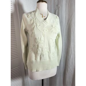 JonesWear Sport | Women’s | Sweaters | Size 18W | Vintage Cream Embellished Gem
